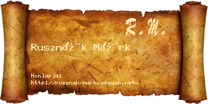 Rusznák Márk névjegykártya